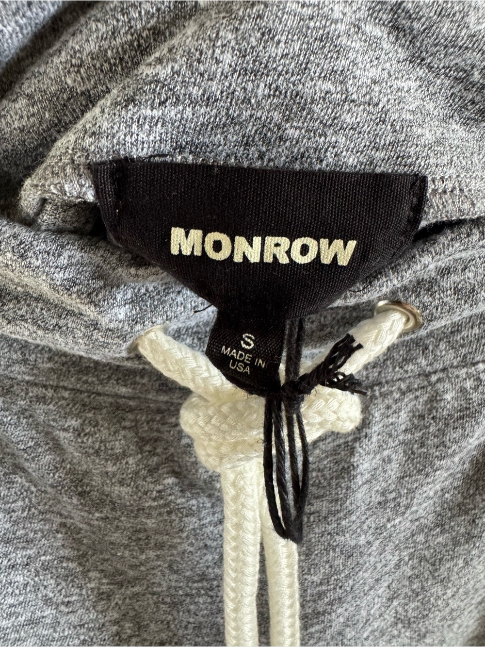 MONROW•TEXTURED TRI-BLEND VINTAGE SHORT•GRANITE•SIZE S - Picture 9 of 12